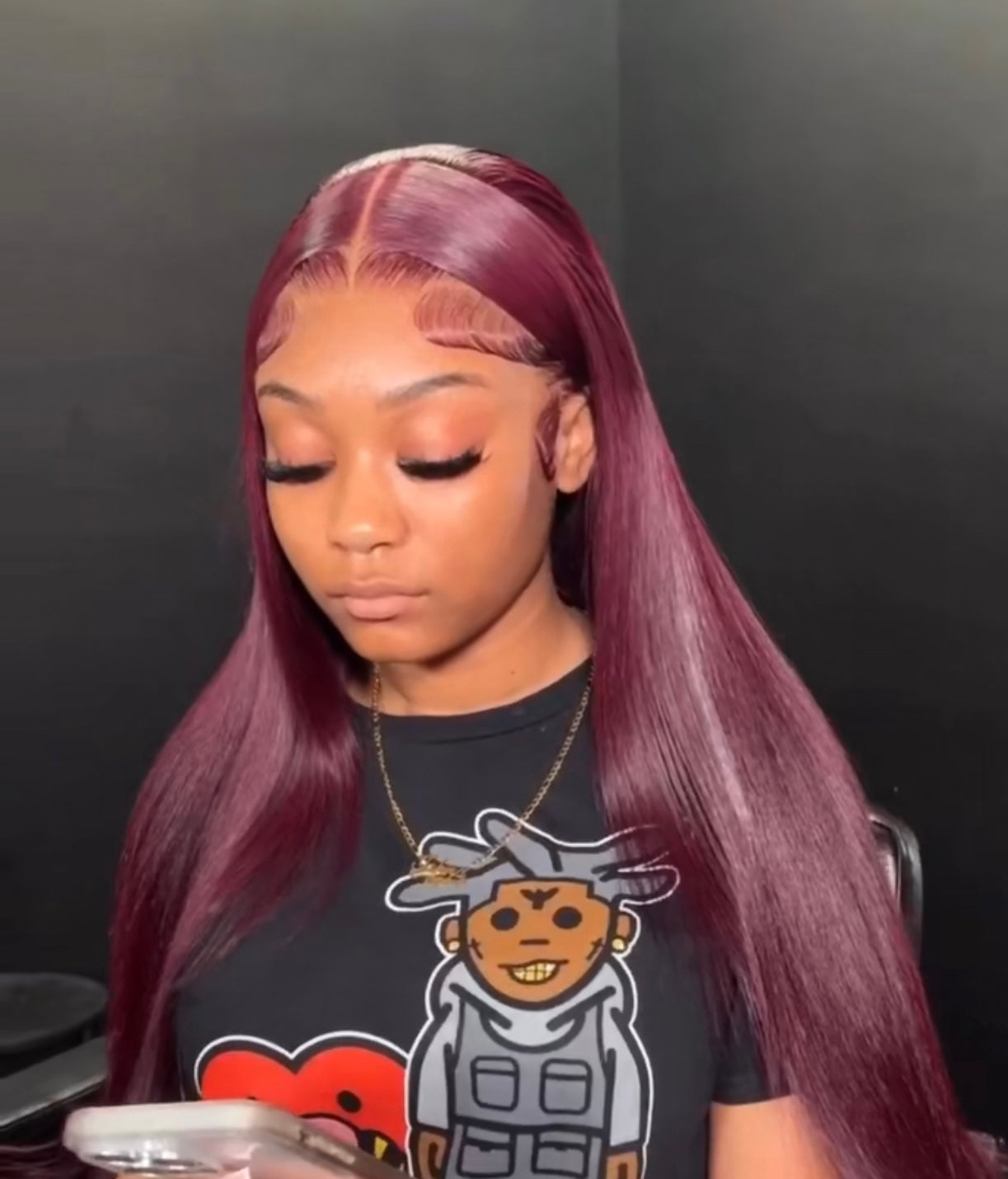 BURGUNDY STRAIGHT WIG